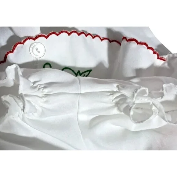 Vintage Healthtex Baby Girls White Romper With Strawberry Embroidery 12 Months - Picture 8 of 8